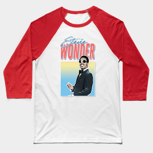 Stevie Wonder / Retro Aesthetic Fan Design Baseball T-Shirt by DankFutura